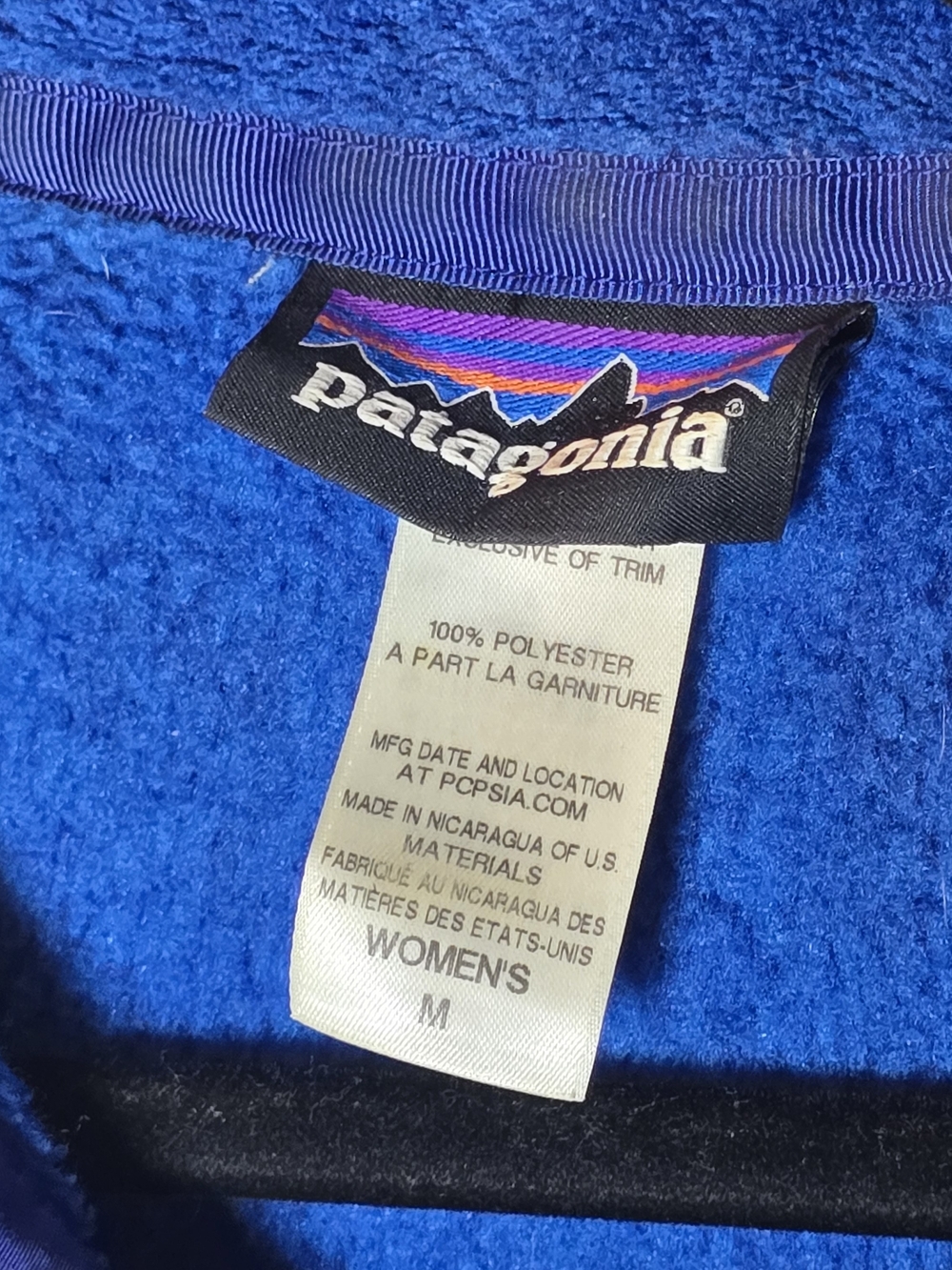 Patagonia Royal Blue Synchilla Snap-T Fleece Pullover Popover Sweater Cozy, Sz M - Picture 4 of 5